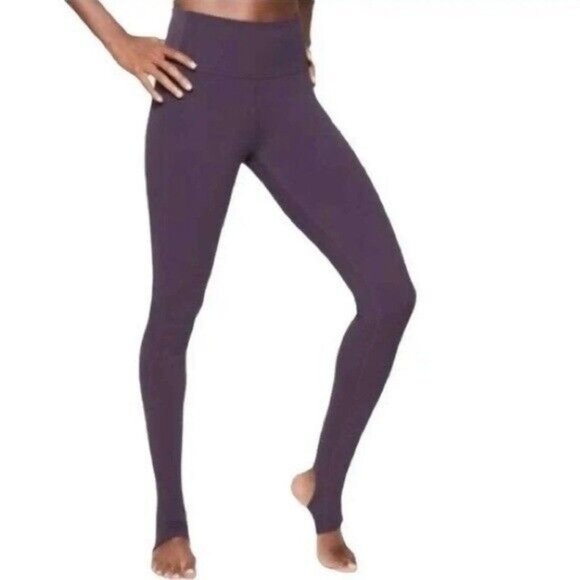 Athleta Pants - Athleta Powervita Barre Stirrup Leggings Size Medium Purple Plum Pull On